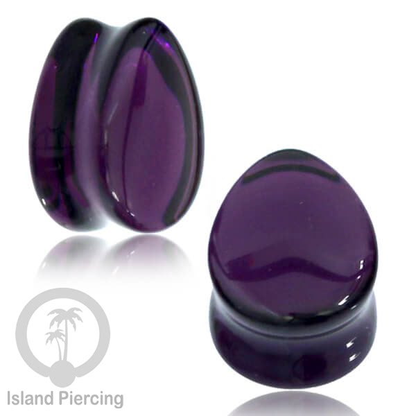 Anting Plug dari Piercing  buat dari Kaca Pyrex. Tindik Plug bentuk tetes tiga pilihan warna