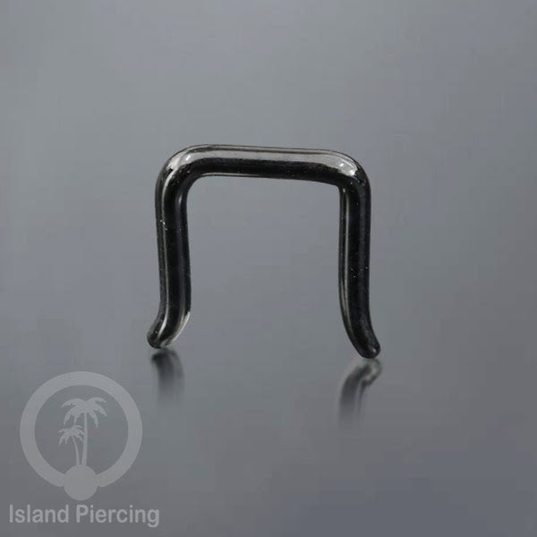 Nose Piercing Jewelry Perhiasan Hidung Nose Ring bahan Kaca Pyrex warna Hitam, Glass Nose Jewelry