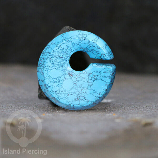 Anting Tindik Batu Turquoise Piercing khusus Lubang Telinga Besar Stone Ear Weight
