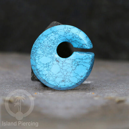 Anting Tindik Batu Turquoise Piercing khusus Lubang Telinga Besar Stone Ear Weight