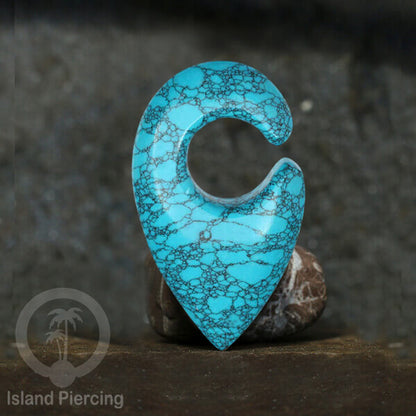 Anting Tindik Batu Turquoise Piercing khusus Lubang Telinga Besar Stone Ear Weight