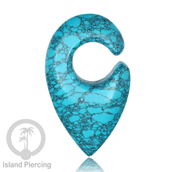 Anting Tindik Batu Turquoise Piercing khusus Lubang Telinga Besar Stone Ear Weight