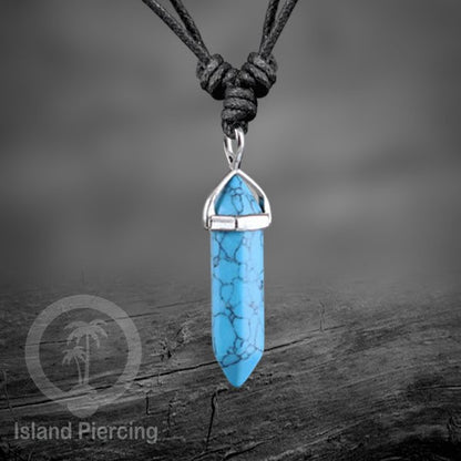 Kalung Liontin Batu Bentuk Peluru Stone Necklaces