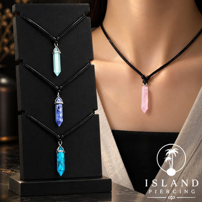 Kalung Liontin Batu Bentuk Peluru Stone Necklaces