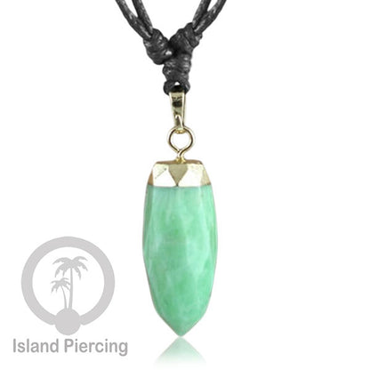Kalung Batu bentuk peluru Stone Necklaces Kristal Green Jade Agate Rose Quartz