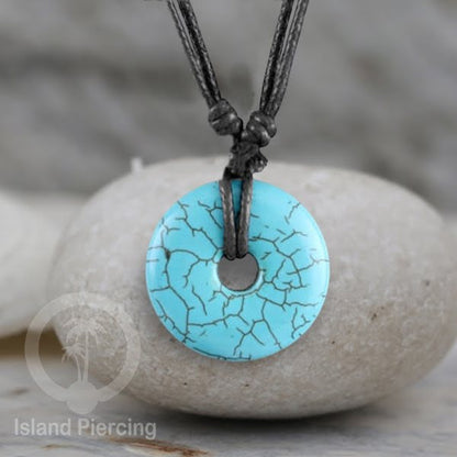 Kalung batu Turquoise Perhiasan Liontin batu Turquoise Stone necklace