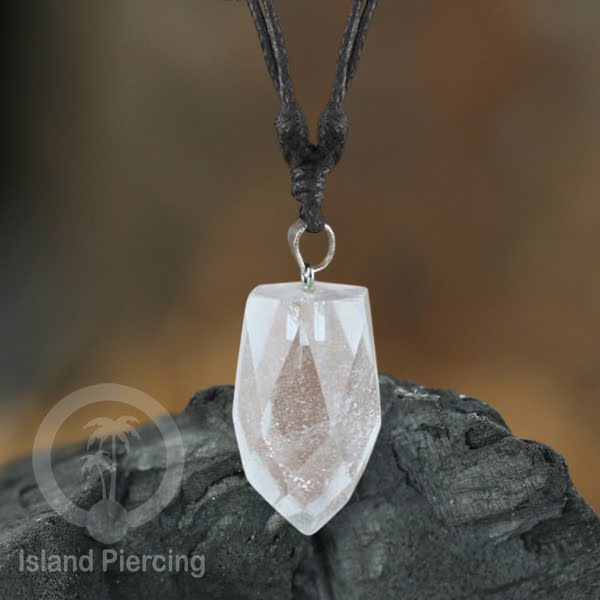 Kalung Batu bentuk peluru Stone Necklaces Kristal Green Jade Agate Rose Quartz