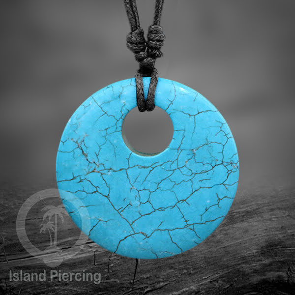 Kalung batu Turquoise Perhiasan Liontin batu Turquoise Stone necklace
