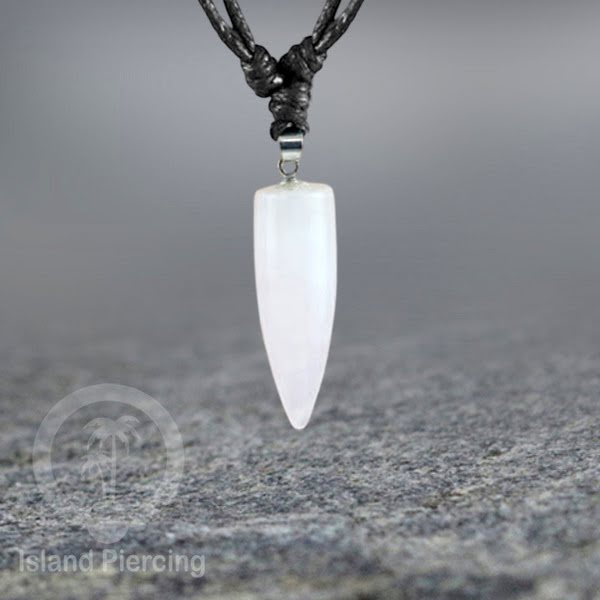 Kalung Batu bentuk peluru Stone Necklaces Kristal Green Jade Agate Rose Quartz