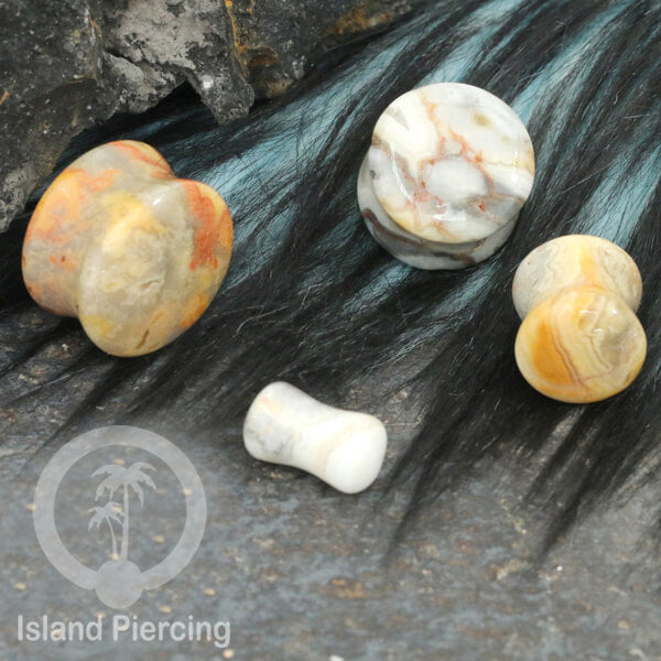 Genuine stone ear plugs untuk tinidik Piercing large Gauge