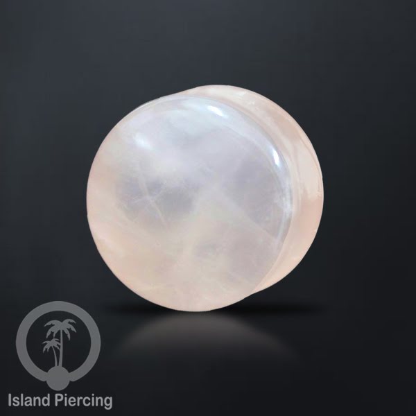 Genuine stone ear plugs tindik Piercing large Gauge, Cat Eye warna biru, Opalite dan Rose quartz