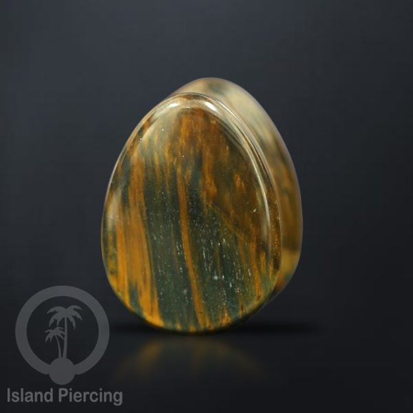 Stone Ear Plugs Tindik Plug Batu Asli, Bentuk Tetes pilihan batu Amethyst, Tiger Eye, Lapis, Moss Agate