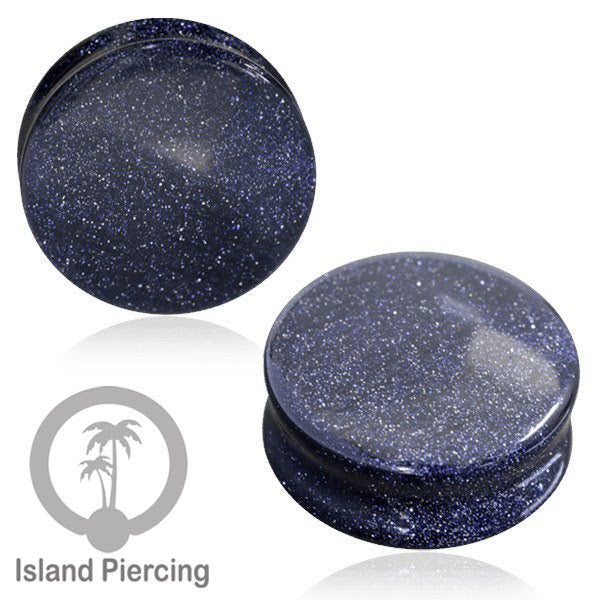 Genuine stone ear plugs untuk tinidik Piercing large Gauge, Sand stone Biru tua dan Hijau tua