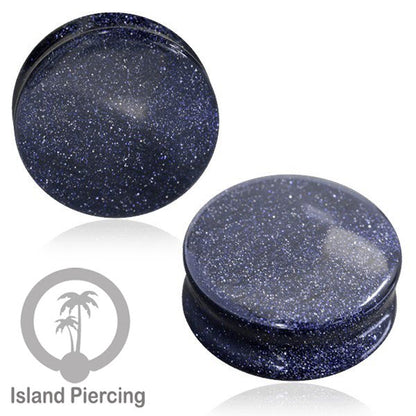 Genuine stone ear plugs untuk tinidik Piercing large Gauge, Sand stone Biru tua dan Hijau tua