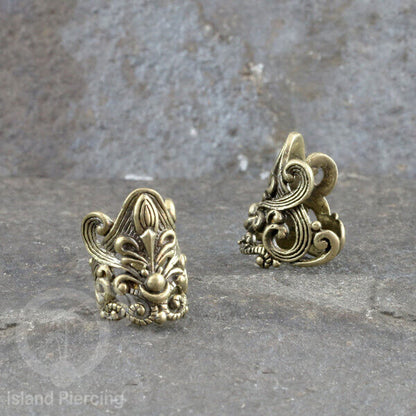 Brass Ear-cuffs anting perhiasan kuningan penjepit telinga banyak variasi unik.