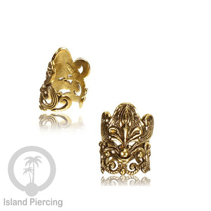 Brass Ear-cuffs anting perhiasan kuningan penjepit telinga banyak variasi unik.