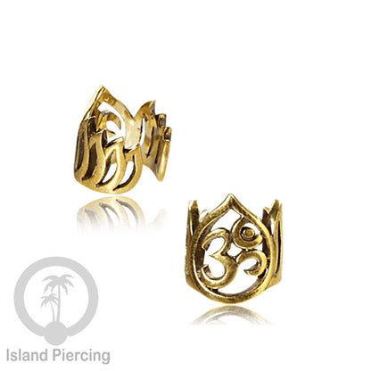 Brass Ear-cuffs anting perhiasan kuningan penjepit telinga banyak variasi unik.
