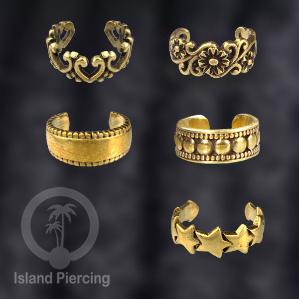 Brass Ear-cuffs anting perhiasan kuningan penjepit telinga yang manis.