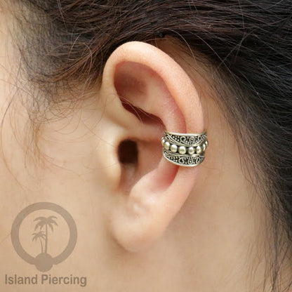 Brass Ear-cuffs anting perhiasan kuningan penjepit telinga selera Tribal Piercing.