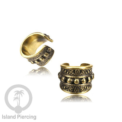 Brass Ear-cuffs anting perhiasan kuningan penjepit telinga selera Tribal Piercing.