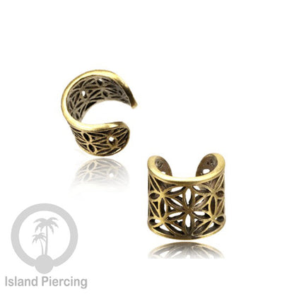 Brass Ear-cuffs anting perhiasan kuningan penjepit telinga banyak variasi unik.