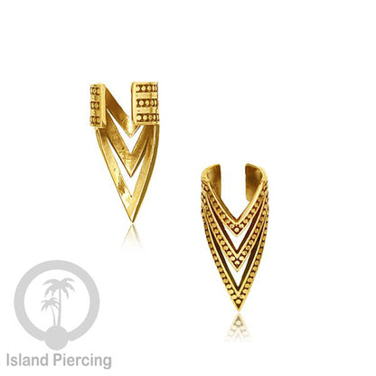 Brass Ear-cuffs anting perhiasan kuningan penjepit telinga ukuran besar dan istimewa.