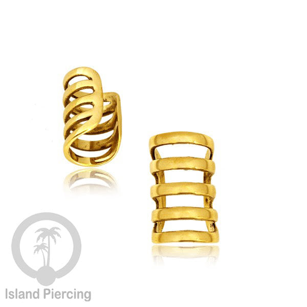 Brass Ear-cuffs anting perhiasan kuningan penjepit telinga ukuran besar dan istimewa.