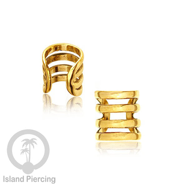 Brass Ear-cuffs anting perhiasan kuningan penjepit telinga ukuran besar dan istimewa.