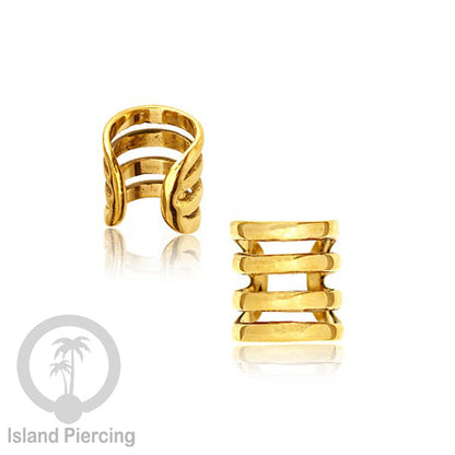 Brass Ear-cuffs anting perhiasan kuningan penjepit telinga ukuran besar dan istimewa.