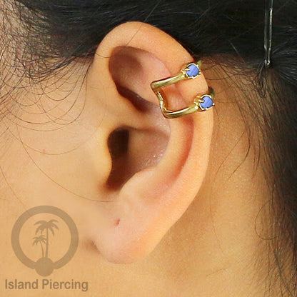 Brass Ear-cuffs , anting perhiasan kuningan jepitan telinga banyak variasi unik, dengan batu asli dapat dipakai tanpa lubang.