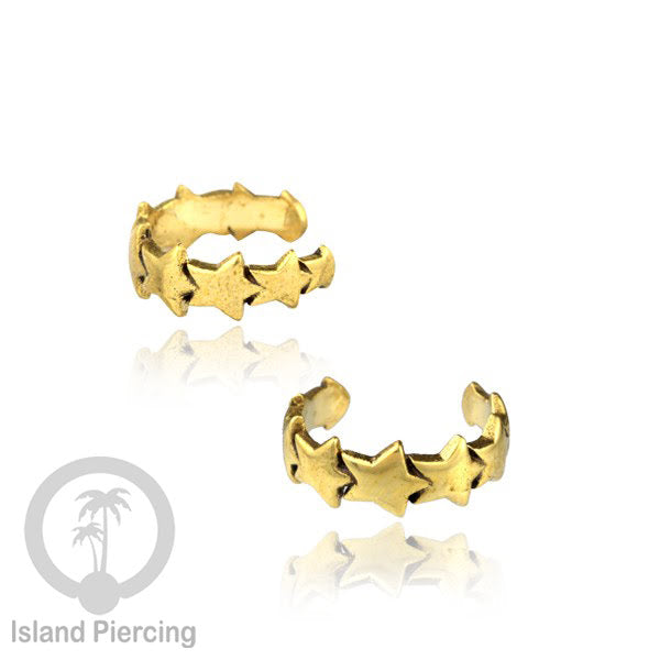 Brass Ear-cuffs anting perhiasan kuningan penjepit telinga yang manis.