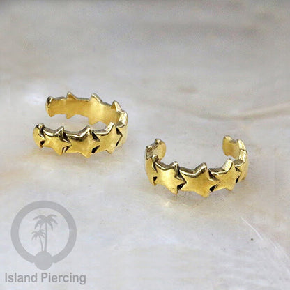 Brass Ear-cuffs anting perhiasan kuningan penjepit telinga yang manis.