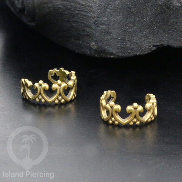 Brass Ear-cuffs anting perhiasan kuningan penjepit telinga yang manis.