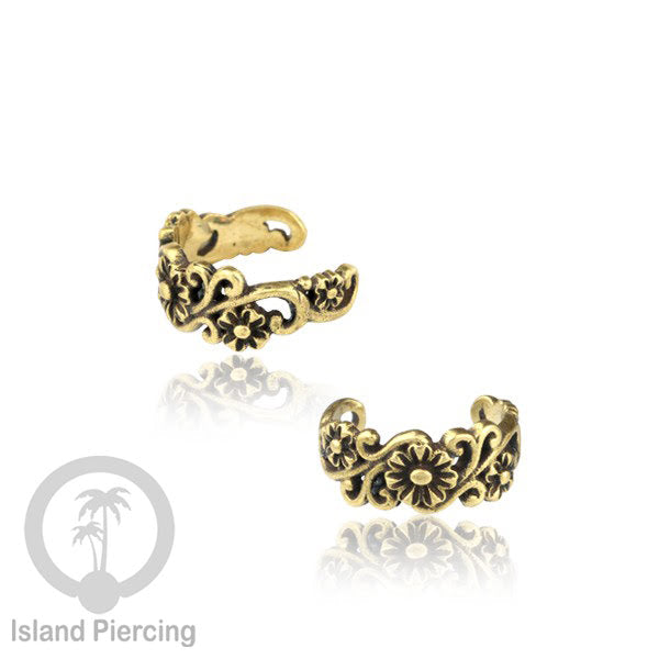 Brass Ear-cuffs anting perhiasan kuningan penjepit telinga yang manis.