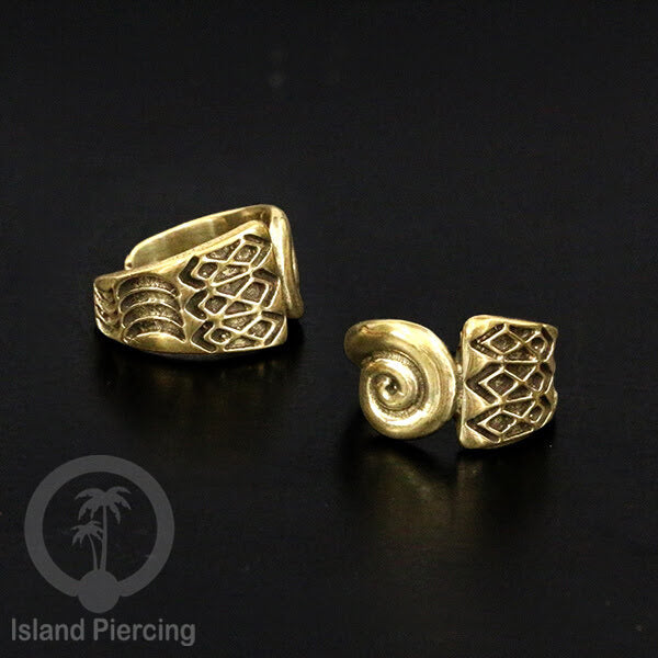 Brass Ear-cuffs anting perhiasan kuningan penjepit telinga motif Ethnic Piercing.
