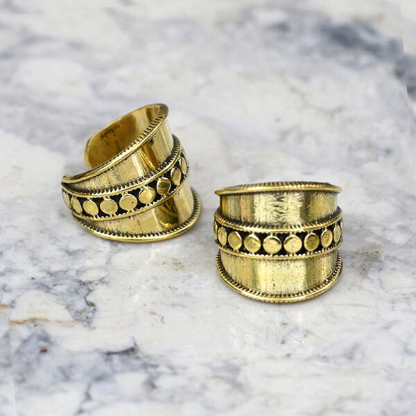 Brass Ear-cuffs anting perhiasan kuningan penjepit telinga selera Tribal Piercing.