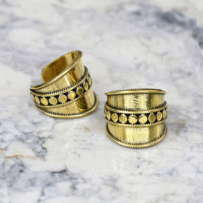 Brass Ear-cuffs anting perhiasan kuningan penjepit telinga selera Tribal Piercing.