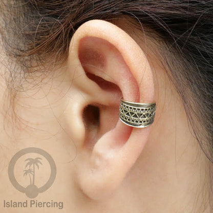 Brass Ear-cuffs anting perhiasan kuningan penjepit telinga selera Tribal Piercing.