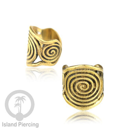 Brass Ear-cuffs anting perhiasan kuningan penjepit telinga motif Ethnic Piercing.
