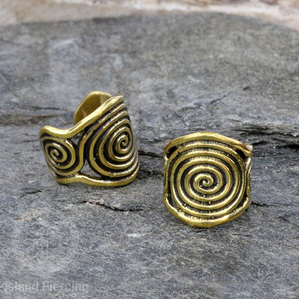 Brass Ear-cuffs anting perhiasan kuningan penjepit telinga motif Ethnic Piercing.