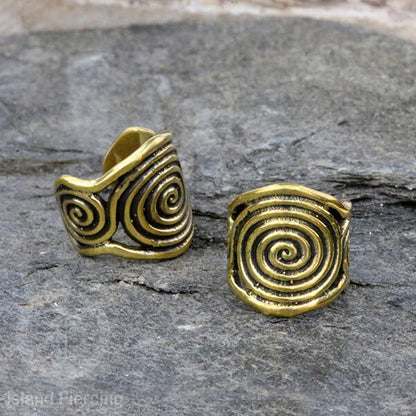 Brass Ear-cuffs anting perhiasan kuningan penjepit telinga motif Ethnic Piercing.