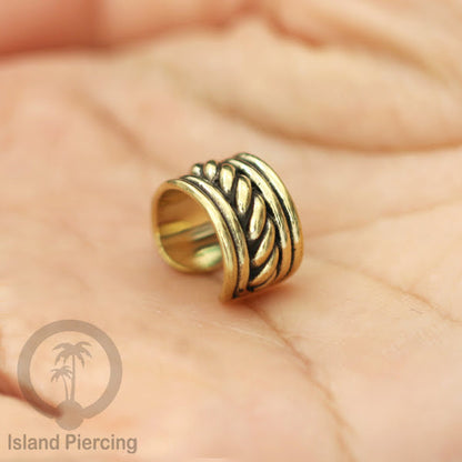 Brass Ear-cuffs anting perhiasan kuningan penjepit telinga selera Tribal Piercing.