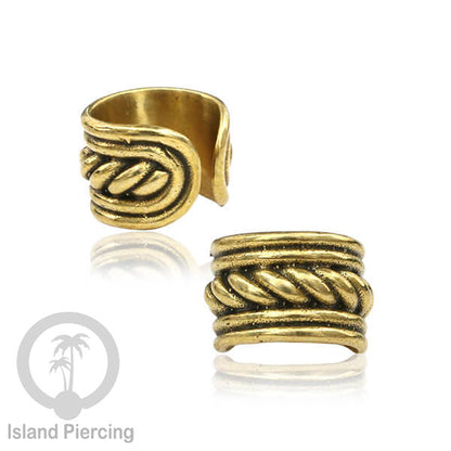 Brass Ear-cuffs anting perhiasan kuningan penjepit telinga selera Tribal Piercing.