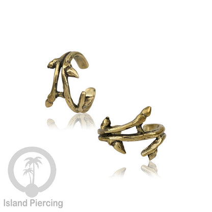 Brass Ear-cuffs anting perhiasan kuningan penjepit telinga motif Ethnic Piercing.