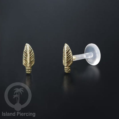 Anting Push sistem Labret Bioplastik depanya Kuningan Tindik Piercing Tragus, Daith &amp; Bibir