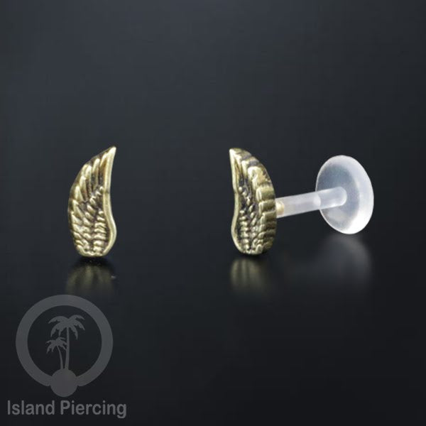 Anting Push sistem Labret Bioplastik depanya Kuningan Tindik Piercing Tragus, Daith &amp; Bibir