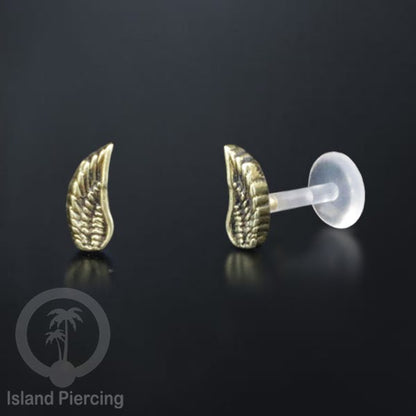 Anting Push sistem Labret Bioplastik depanya Kuningan Tindik Piercing Tragus, Daith &amp; Bibir