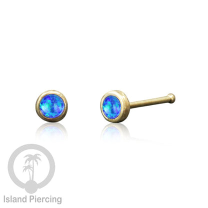Nose Pin Piercing Jewelry Perhiasan Hidung bahan Kuningan dengan batu kecil.