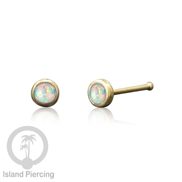 Nose Pin Piercing Jewelry Perhiasan Hidung bahan Kuningan dengan batu kecil.