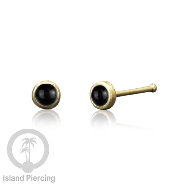 Nose Pin Piercing Jewelry Perhiasan Hidung bahan Kuningan dengan batu kecil.